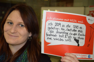 ... ich 2009 in die SPD eingetreten bin, nachdem mit die damalige GroKo frustriert hat und ich so etwas nie wieder will!