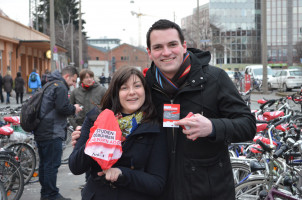 Johanna Uekermann und Peter Reiß, stellvertretende Juso-Landesvorsitzende